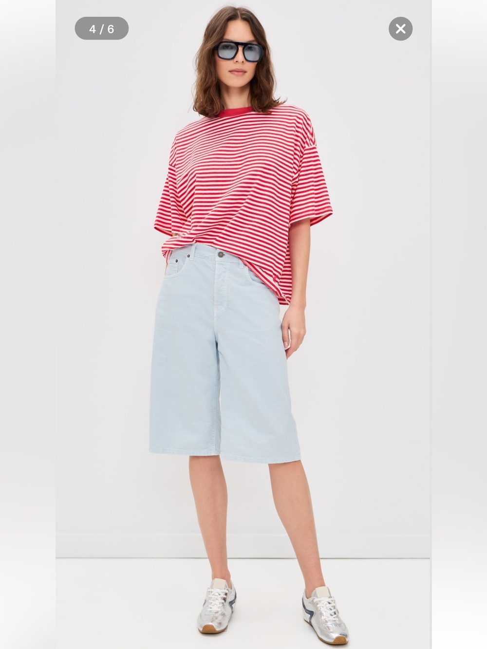 Free People Movement Red Stripe Tackle Tee Large - Picture 6 of 13